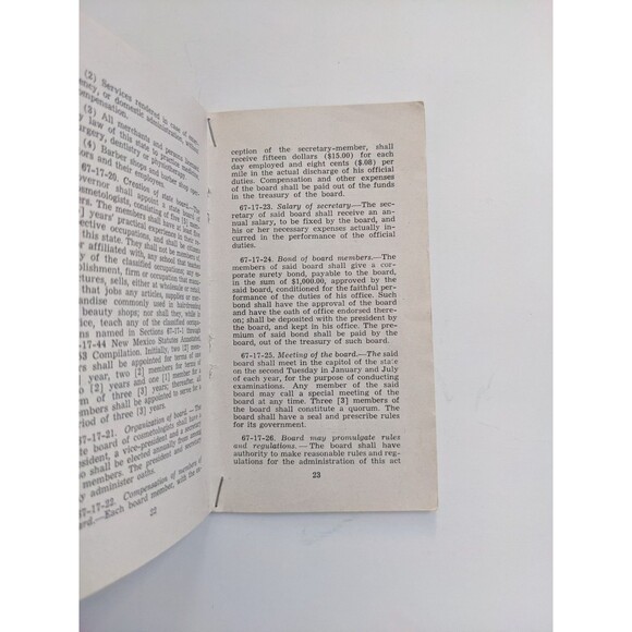Statutes Governing the Practice of Cosmetology in the State of New Mexico 1963 - Picture 6 of 7